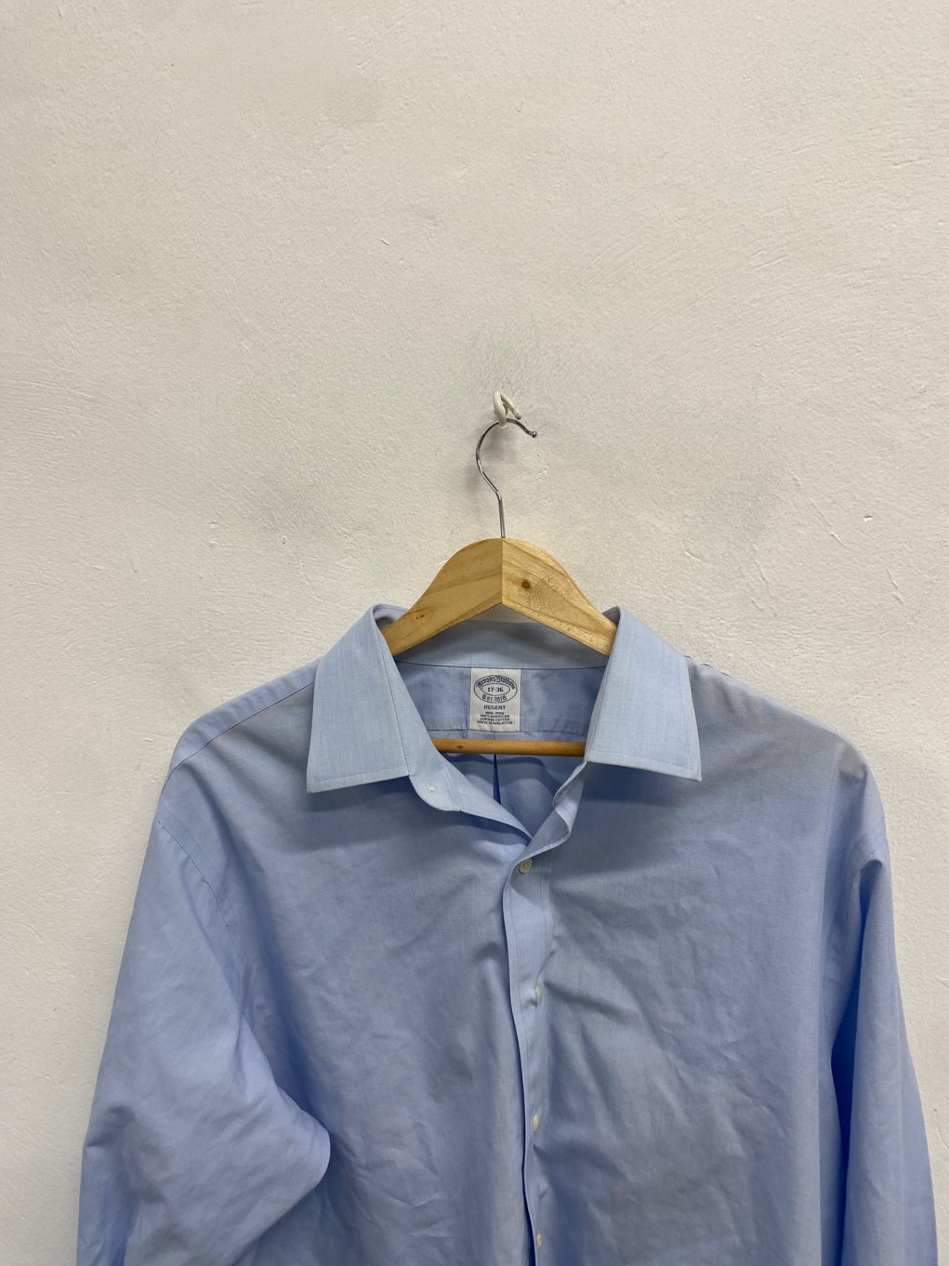 Fabulous Brooks Brothers Shirt 17” formal French cuff Light Blue SH493