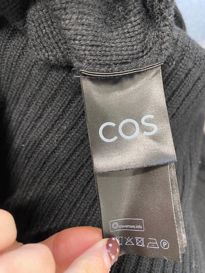 Fabulous Cos 100% wool Knitted Dress UK 8/10 Black LT002