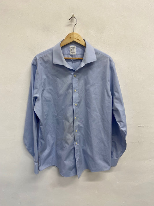 Fabulous Brooks Brothers Shirt 17” Light blue Cotton marked formal shirt (2) SH493
