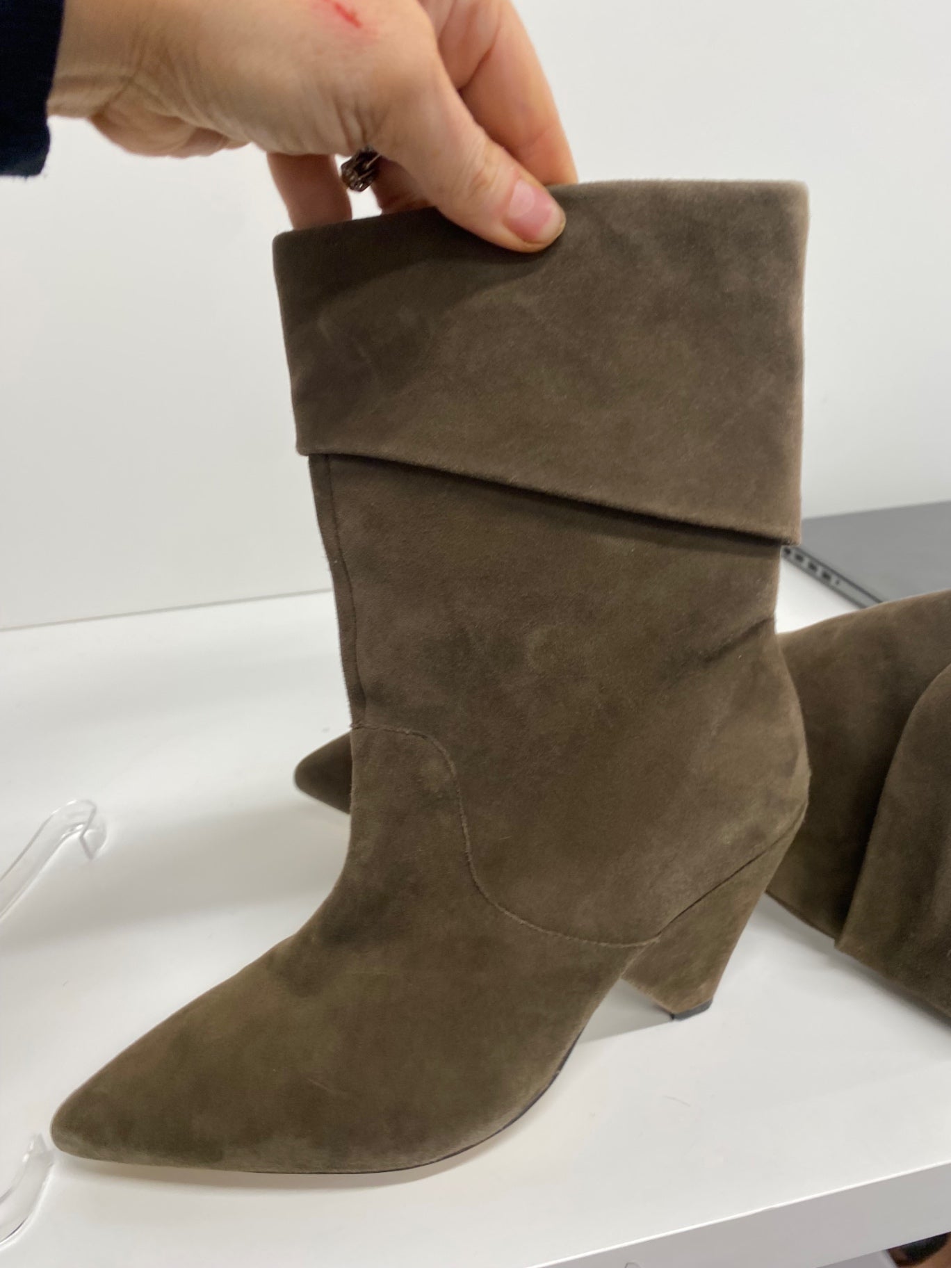 Fabulous H&M Suede mid calf Boots UK6 Khaki LT002