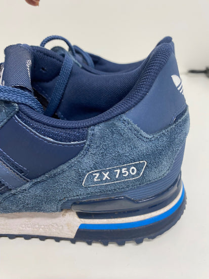 Fabulous Adidas ZX 750 suede Sneakers Uk8 Navy Blue Classics LT002