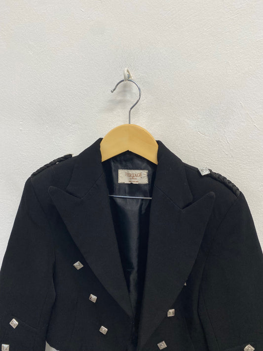 Fabulous traditional Scottish Kilt Jacket 3 button Prince Charlie Age 9-10 #802 MD001