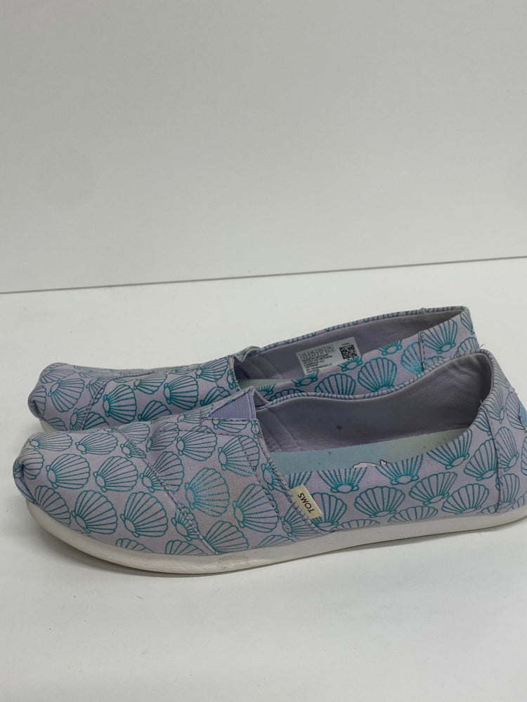 Fabulous TOMS Mermaid shell Pumps UK4 Light purple & blue shell pattern KF221
