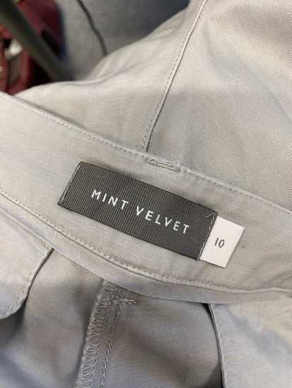 Fabulous Mint Velvet Chino Trousers cropped Uk 10 Grey KF221