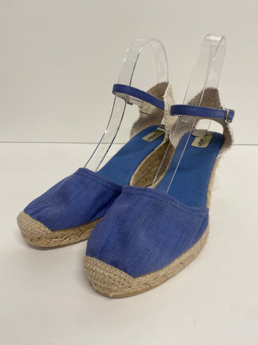 Fabulous Calzados Picon espadrille Wedge Sandals UK5 Blue & Beige KF221