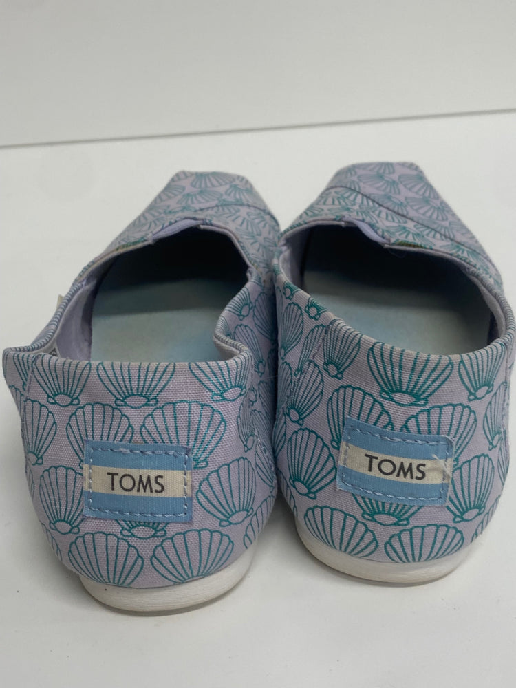 Fabulous TOMS Mermaid shell Pumps UK4 Light purple & blue shell pattern KF221