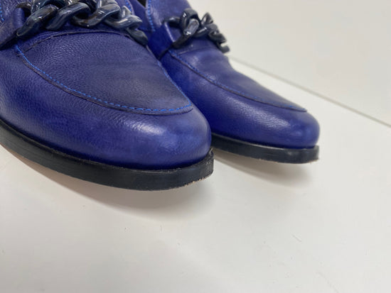 Fabulous Paul Smith Cora Leather Loafers UK5 Blue Chain KF001