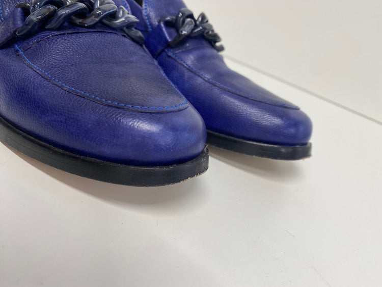 Fabulous Paul Smith Cora Leather Loafers UK5 Blue Chain KF001