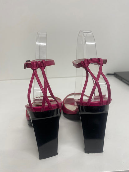 Fabulous Charles Jourdan leather ankle strap Sandals UK5 Fuschia Pink KF221