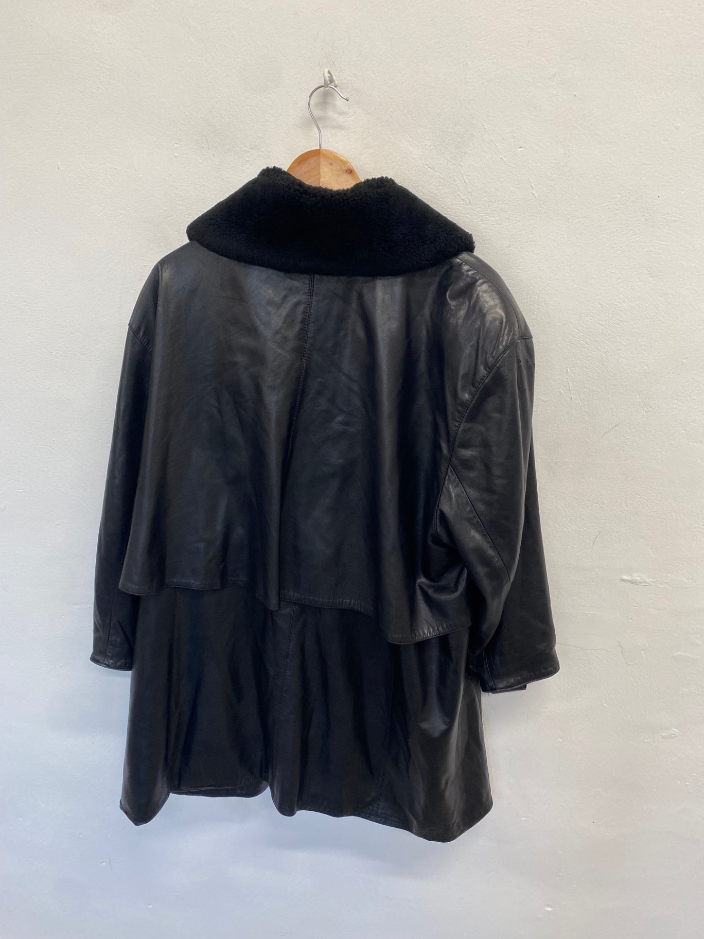 Fabulous Enrico zuelli Leather silk jacket UK 10 Black KF221