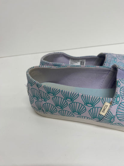 Fabulous TOMS Mermaid shell Pumps UK4 Light purple & blue shell pattern KF221