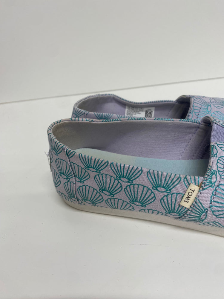 Fabulous TOMS Mermaid shell Pumps UK4 Light purple & blue shell pattern KF221