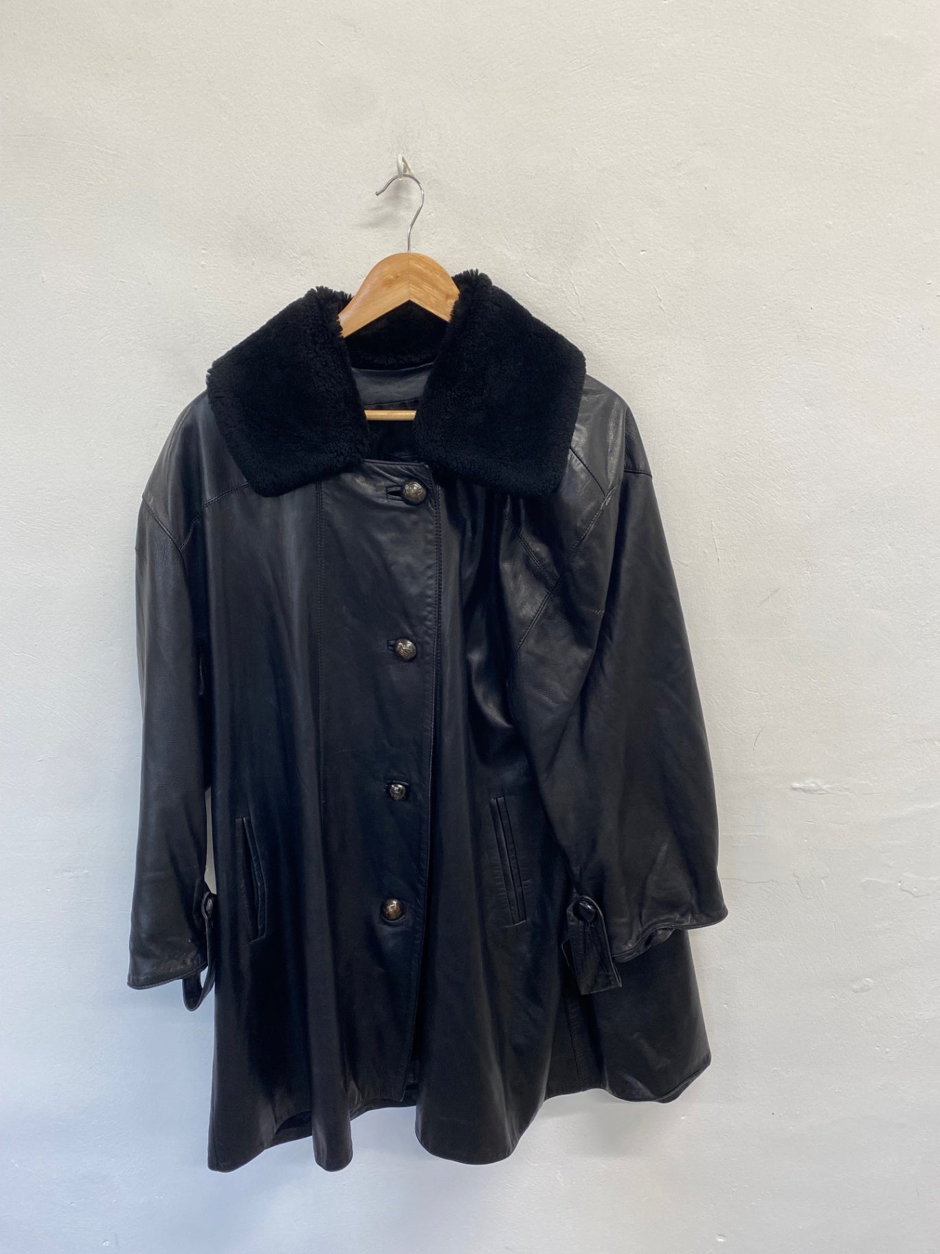 Fabulous Enrico zuelli Leather silk jacket UK 10 Black KF221