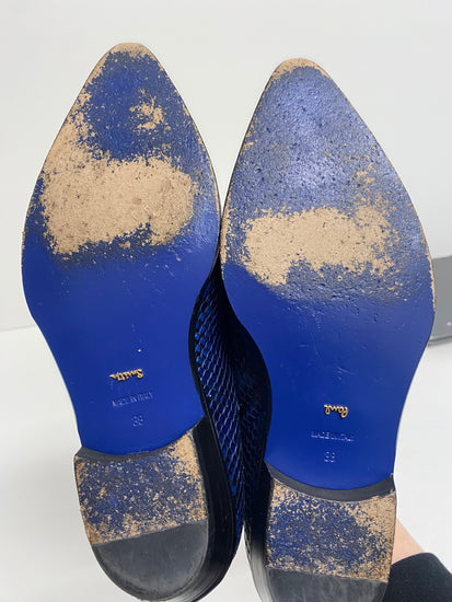 Fabulous Paul smith Janell leather Loafers UK5 Blue & Black Animal KF221