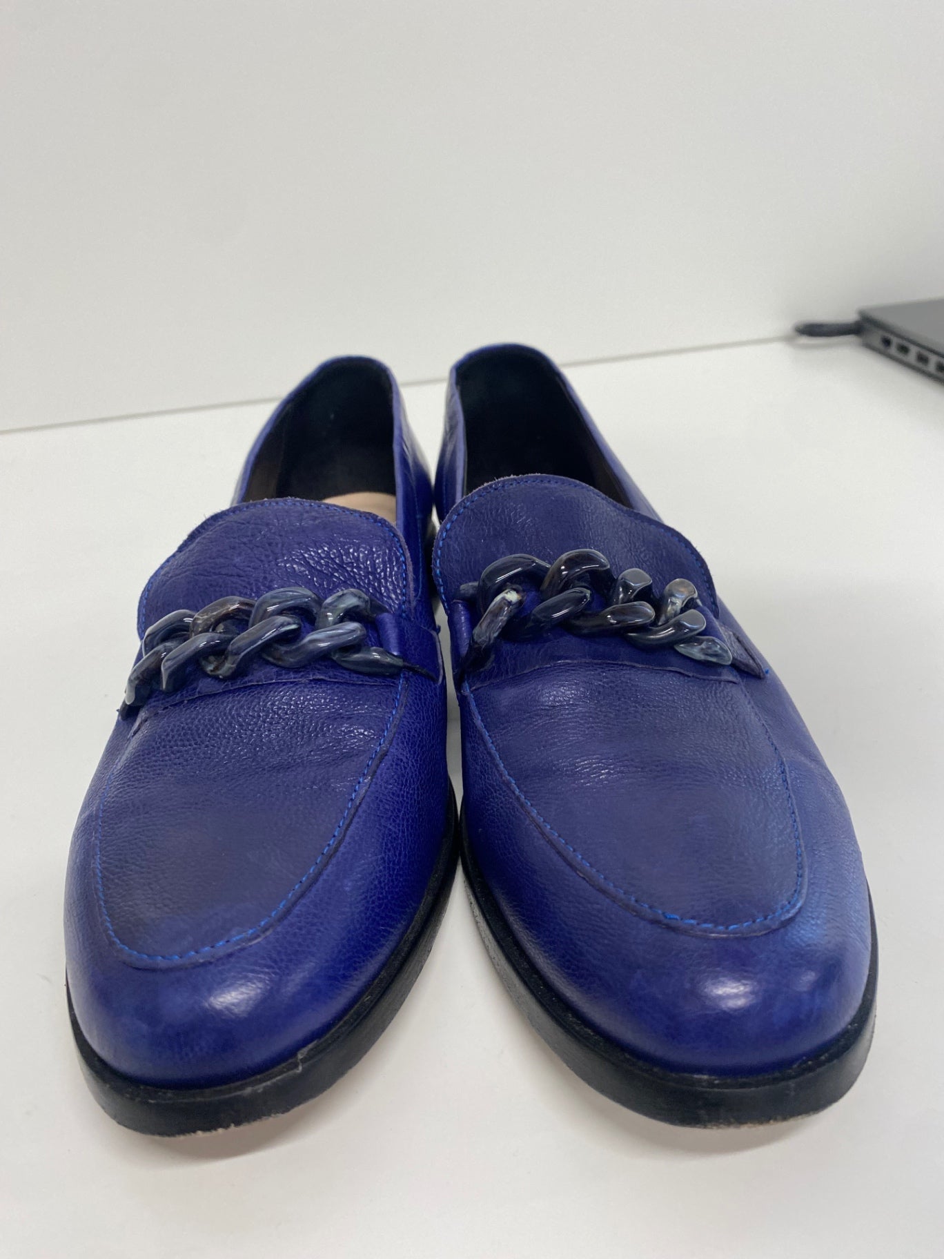Fabulous Paul Smith Cora Leather Loafers UK5 Blue Chain KF001