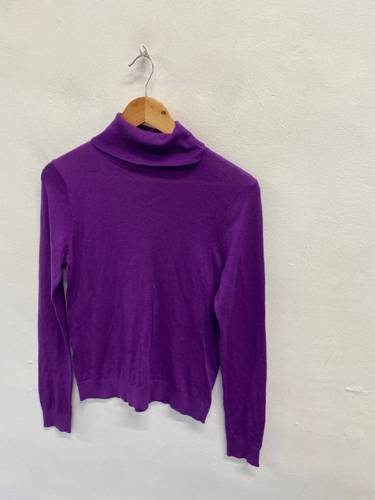 Fabulous Mango cashmere High neck Sweater UK 10 Purple KF221