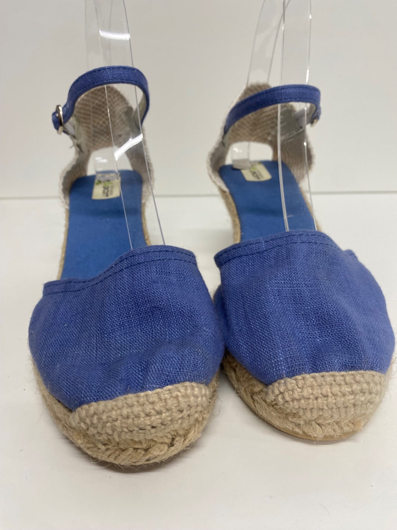 Fabulous Calzados Picon espadrille Wedge Sandals UK5 Blue & Beige KF221