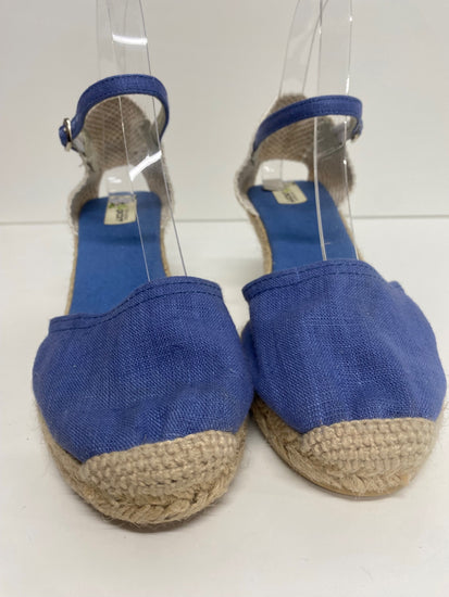 Fabulous Calzados Picon espadrille Wedge Sandals UK5 Blue & Beige KF221