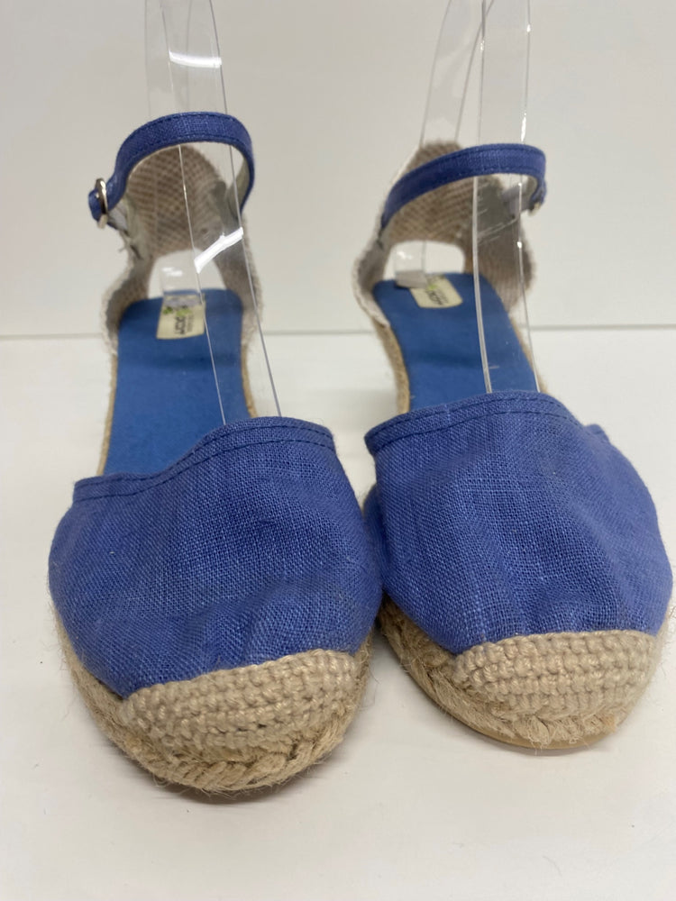 Fabulous Calzados Picon espadrille Wedge Sandals UK5 Blue & Beige KF221