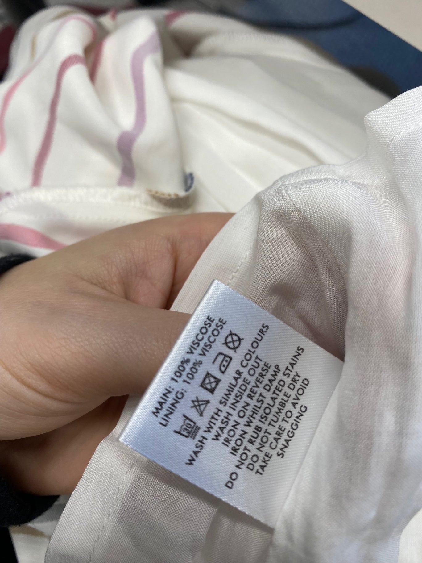 Fabulous Oliver Bonas Midi day Dress UK 8 Multicolor striped KF221