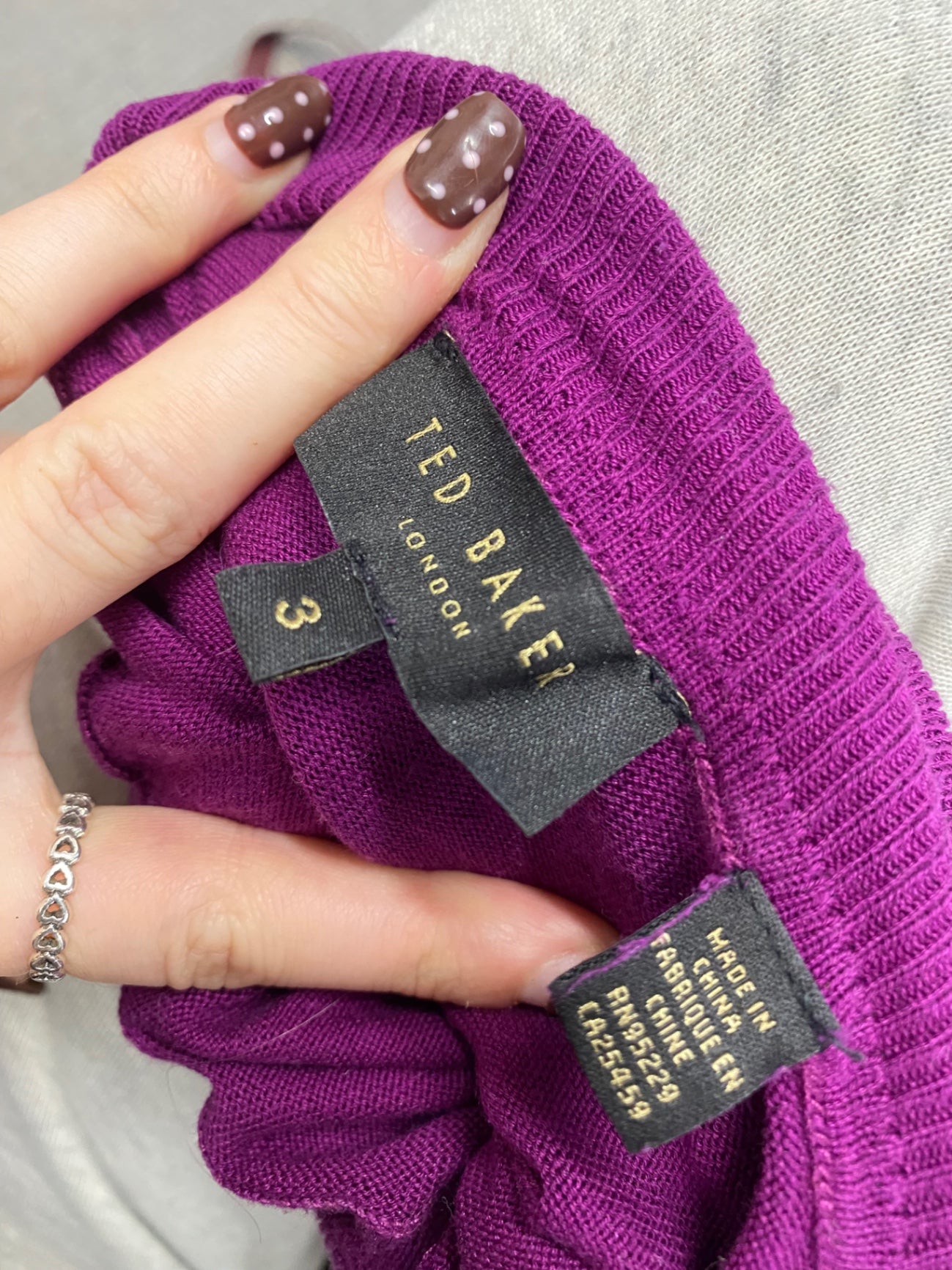 Fabulous Ted Baker Turtleneck Jumper UK 12 Magenta KF221