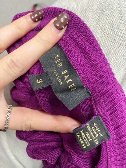 Fabulous Ted Baker Turtleneck Jumper UK 12 Magenta KF221