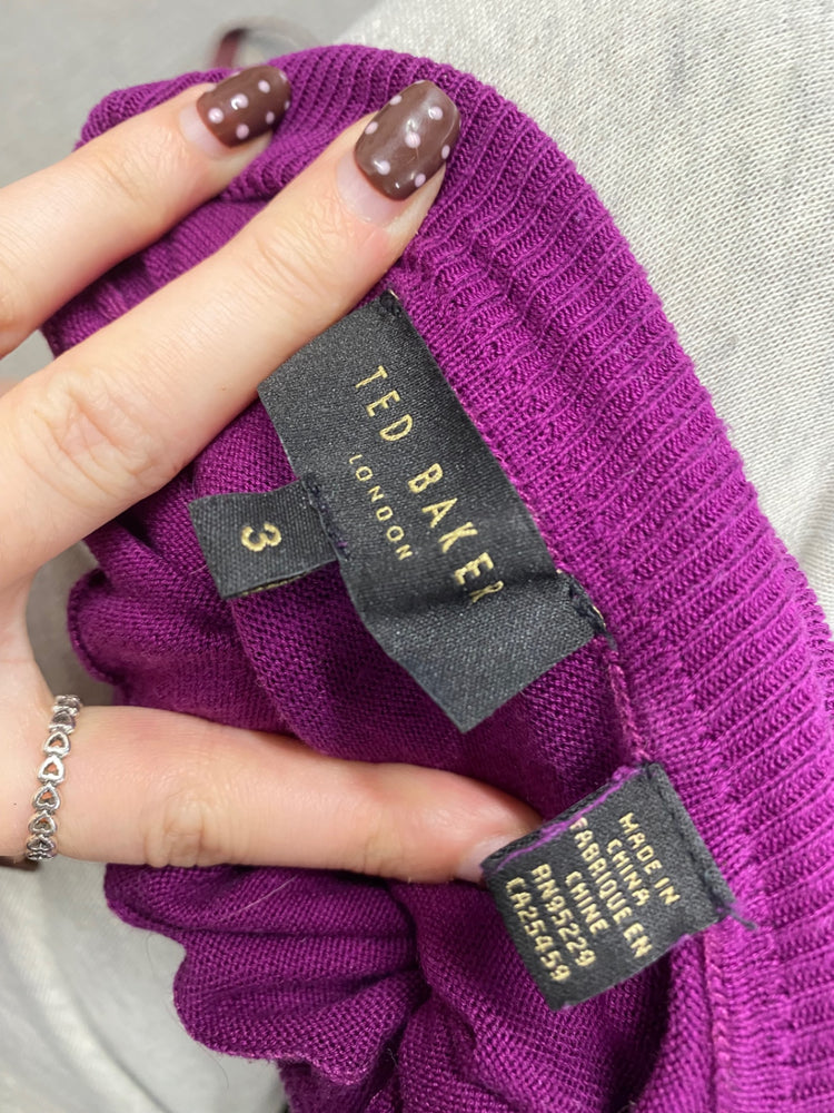 Fabulous Ted Baker Turtleneck Jumper UK 12 Magenta KF221
