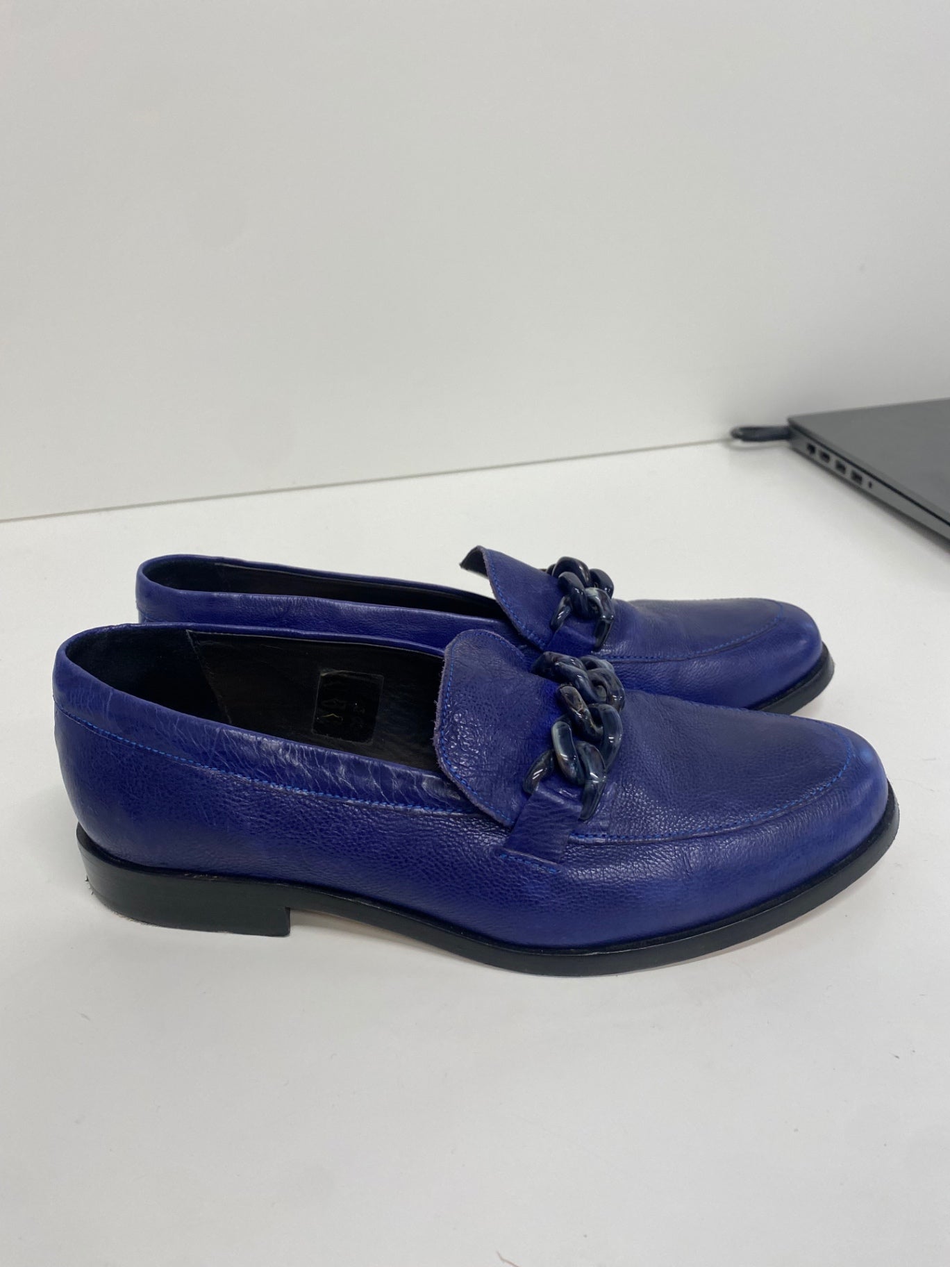 Fabulous Paul Smith Cora Leather Loafers UK5 Blue Chain KF001