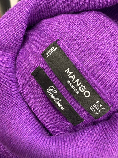 Fabulous Mango cashmere High neck Sweater UK 10 Purple KF221