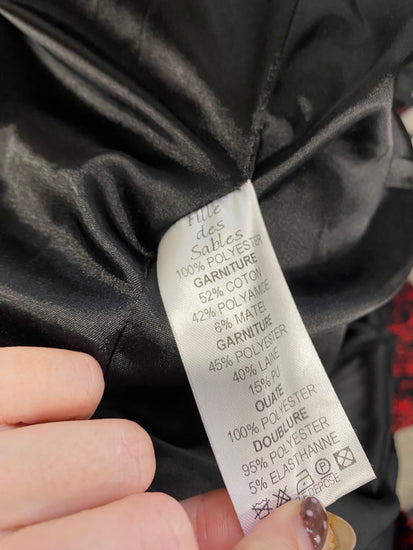 Fabulous Fille de sables Longline jacket & waistcoat UK 8 Black and Red manga alternative KF221