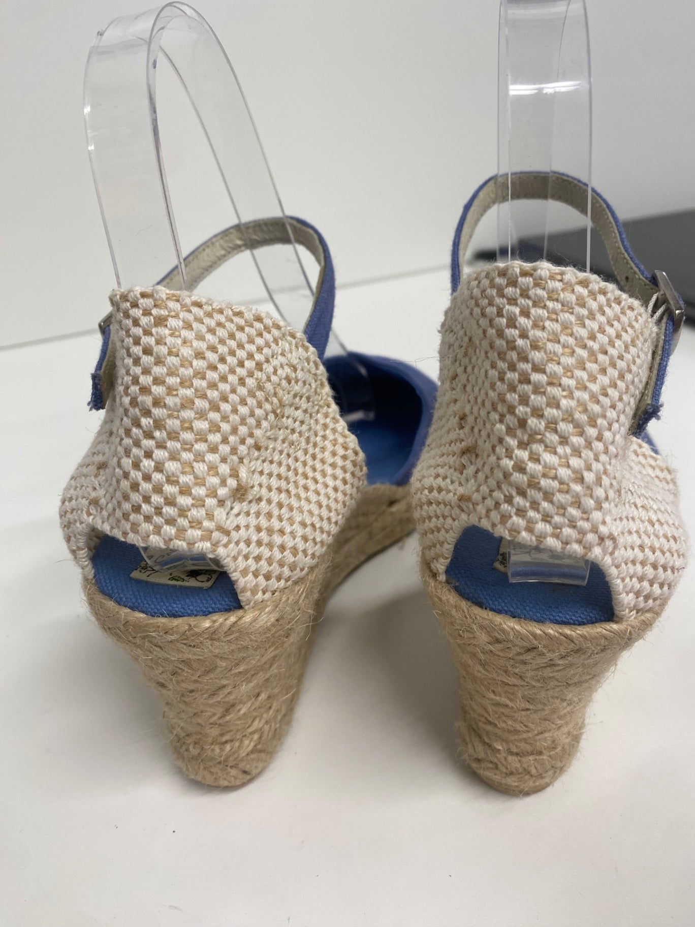 Fabulous Calzados Picon espadrille Wedge Sandals UK5 Blue & Beige KF221