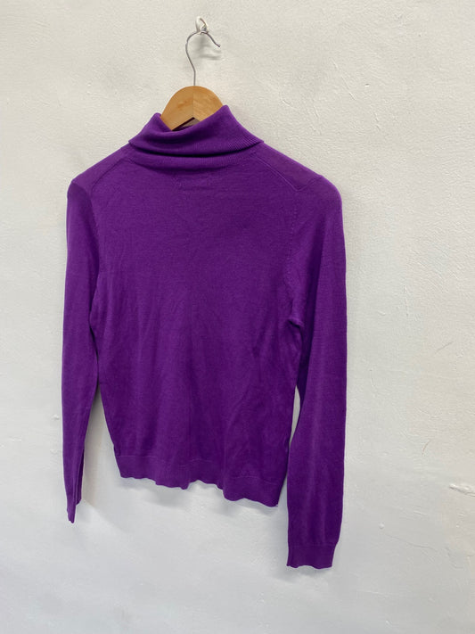 Fabulous Mango cashmere High neck Sweater UK 10 Purple KF221