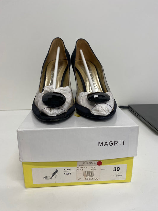 Fabulous Magrit black peep toe party Heels UK6 Black KF221