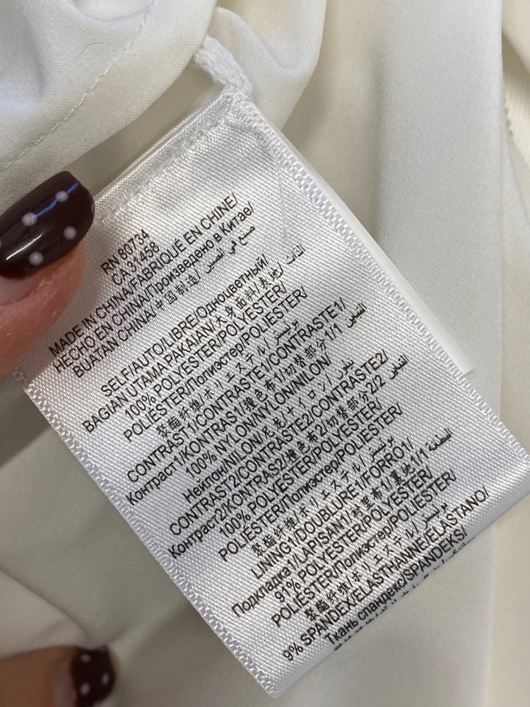 Fabulous BCBG Maxazria Mini dress UK 8 White and Beige lace pleated party PT503