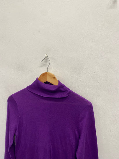 Fabulous Mango cashmere High neck Sweater UK 10 Purple KF221