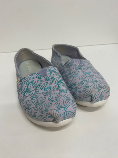 Fabulous TOMS Mermaid shell Pumps UK4 Light purple & blue shell pattern KF221