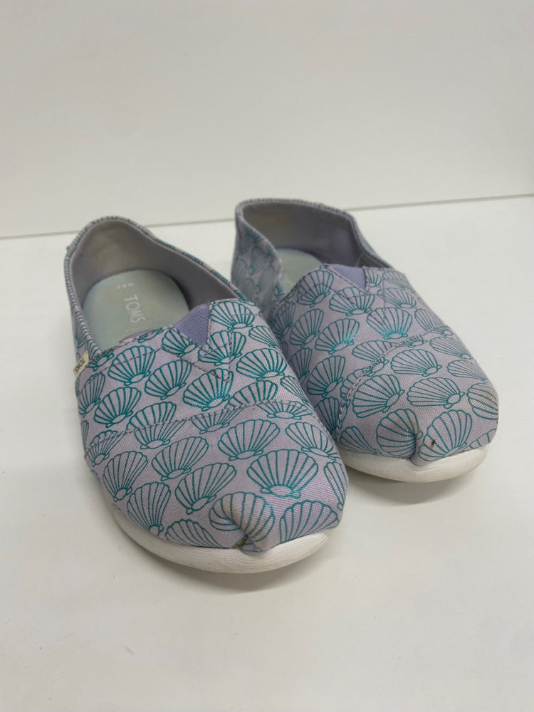 Fabulous TOMS Mermaid shell Pumps UK4 Light purple & blue shell pattern KF221