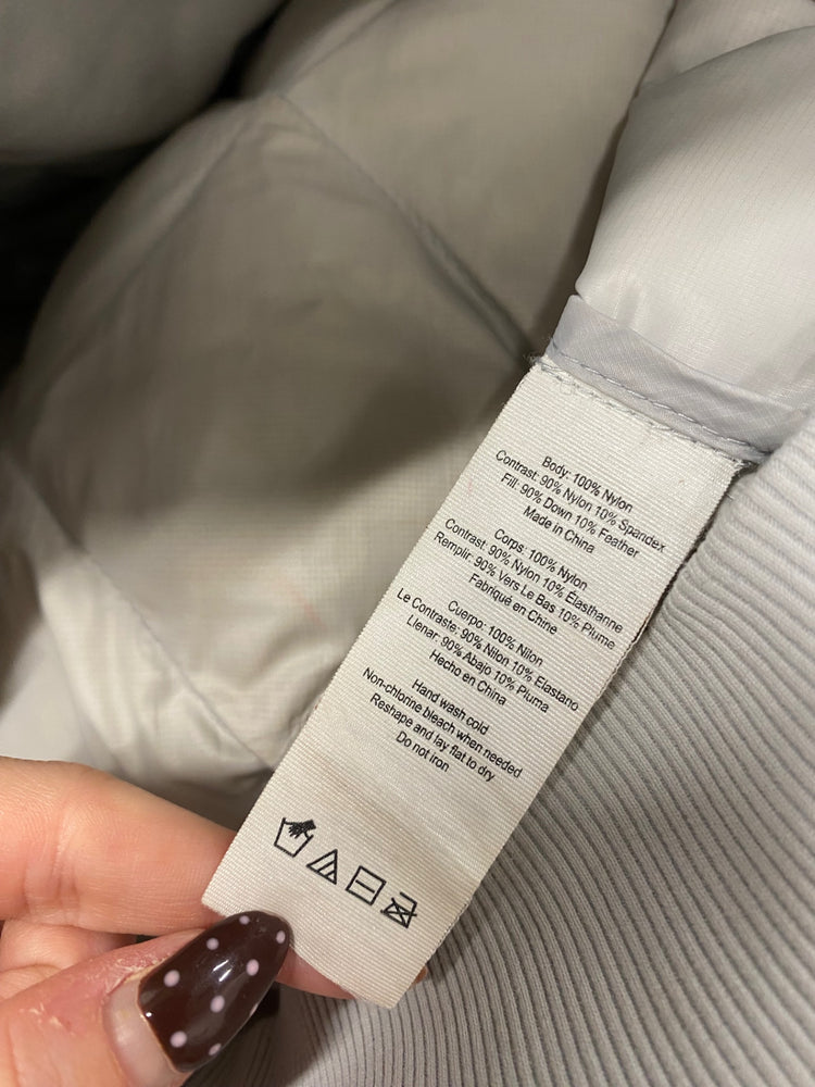 Fabulous Alo Bomber down filled quilted Jacket UK 6-8 Silver KF221