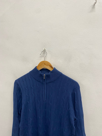 Fabulous Ciao cable knit Sweater UK S Blue KF221