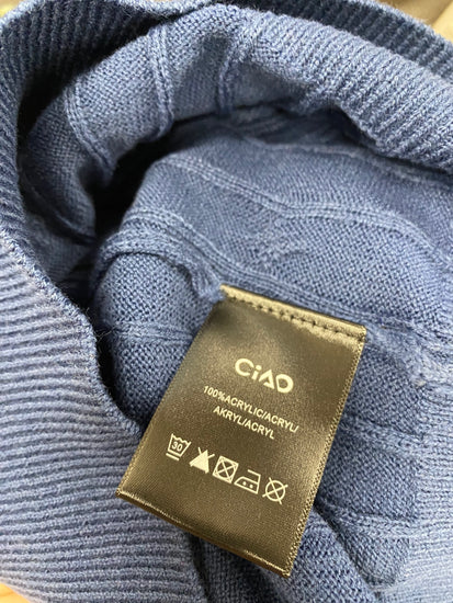 Fabulous Ciao cable knit Sweater UK S Blue KF221