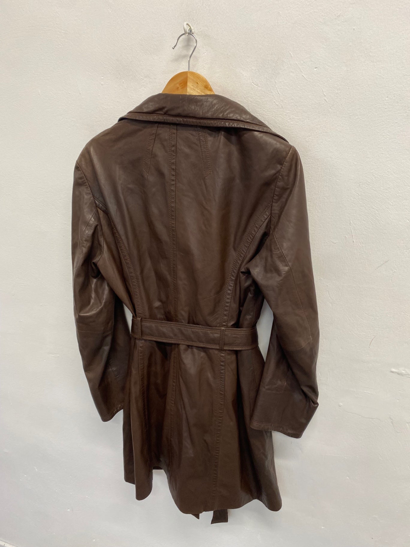 Fabulous Julia s roma Leather jacket UK 8/10 Brown belted KF221
