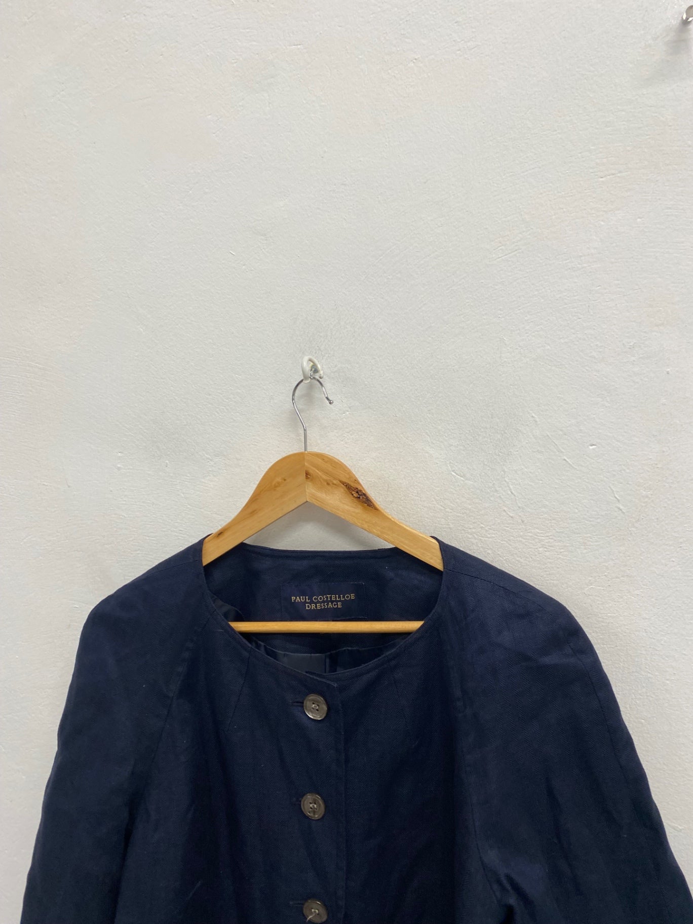 Fabulous Paul Costello Dressage linen Blazer UK 12 Navy Blue KF221