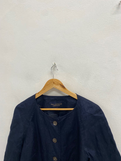 Fabulous Paul Costello Dressage linen Blazer UK 12 Navy Blue KF221