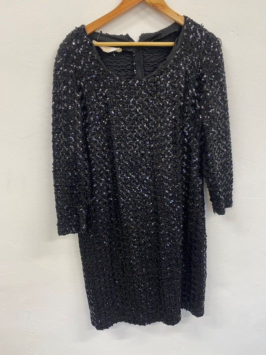 Fabulous Carol Brent Vintage sparkly party Dress UK14 Black LB010
