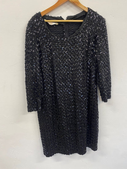 Fabulous Carol Brent Vintage sparkly party Dress UK14 Black LB010