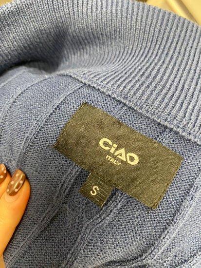 Fabulous Ciao cable knit Sweater UK S Blue KF221