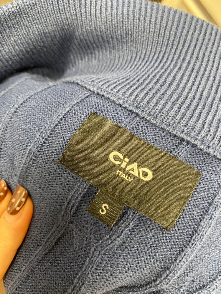 Fabulous Ciao cable knit Sweater UK S Blue KF221