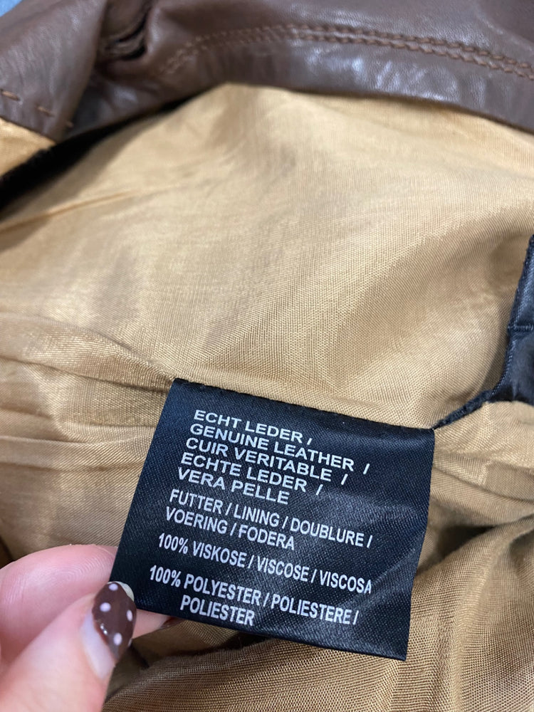 Fabulous Julia s roma Leather jacket UK 8/10 Brown belted KF221