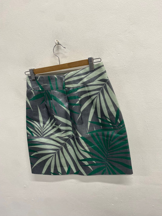 Fabulous Emporio armani Mini Skirt UK 10 W27 coated Tropical green grey KF221