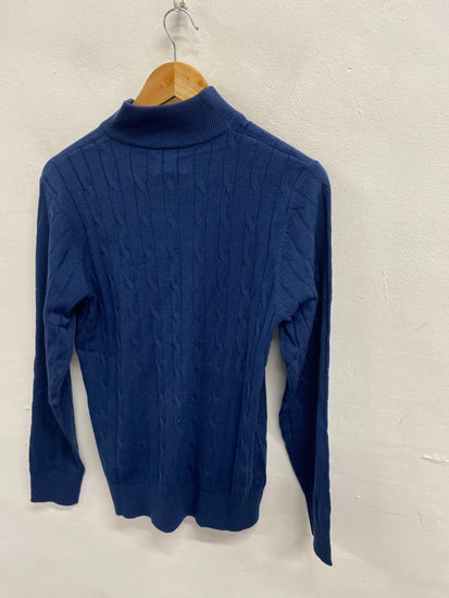 Fabulous Ciao cable knit Sweater UK S Blue KF221